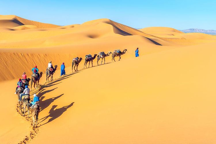 Sunset or Sunrise in Merzouga Dunes